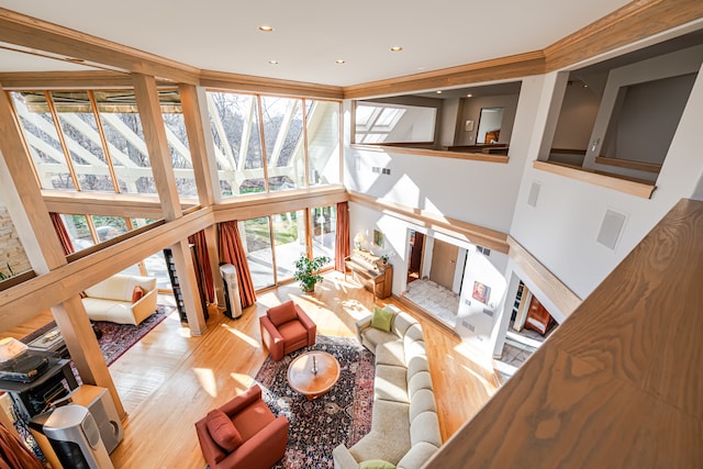 living room featuring light hardwood / wood-style flooring