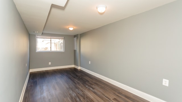 unfurnished room featuring dark hardwood / wood-style floors