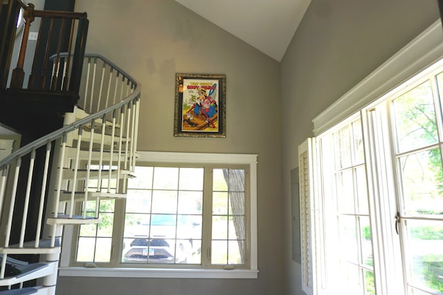 interior space with lofted ceiling