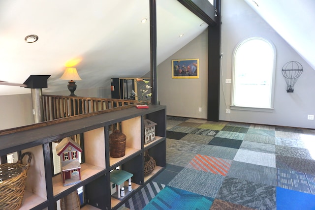 interior space with vaulted ceiling