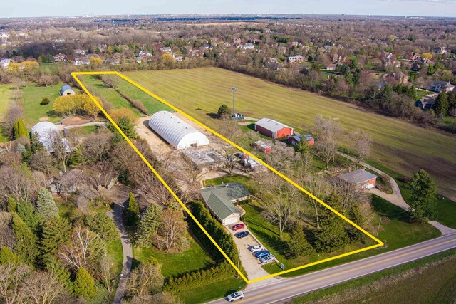 drone / aerial view featuring a rural view