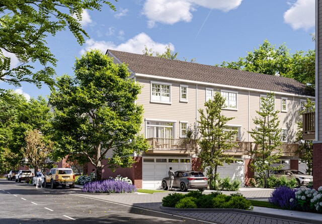 180 N E River Rd Unit E, Des Plaines, IL 60016 - view of building exterior featuring a garage