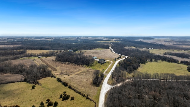 drone / aerial view with a rural view