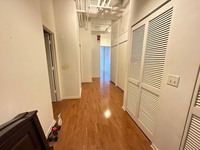 hall featuring light hardwood / wood-style flooring