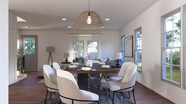 237 N Brockway St, Palatine, IL 60067 - dining room with dark wood-type flooring and recessed lighting