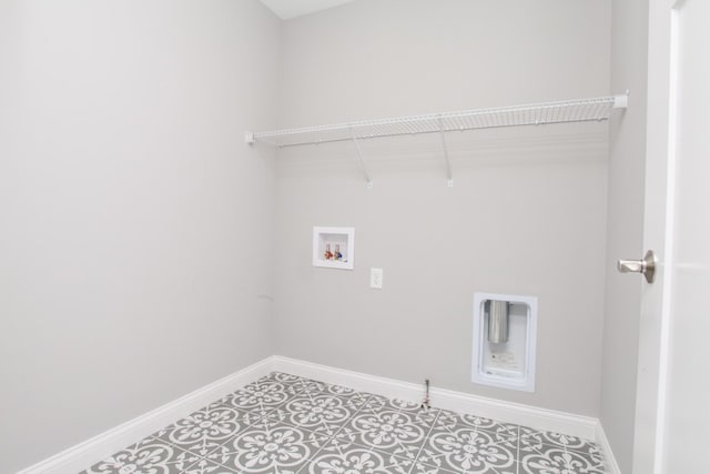 washroom featuring tile flooring and washer hookup