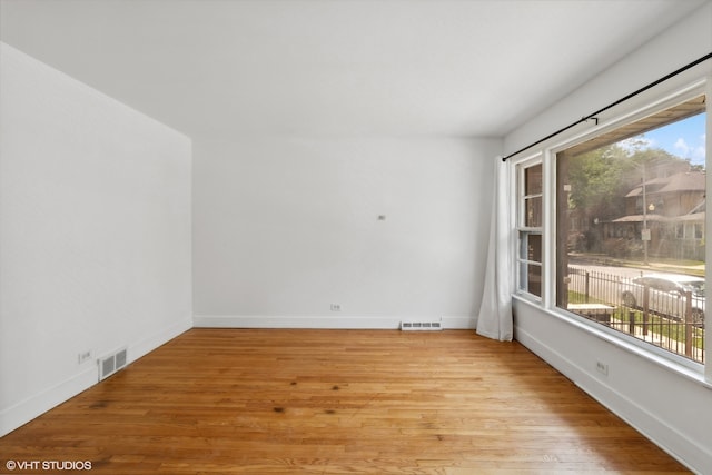 empty room featuring light hardwood / wood-style flooring and a wealth of natural light