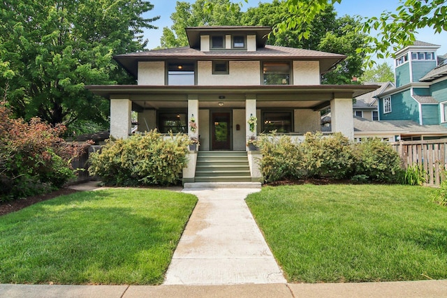 412 Pleasant St, Oak Park, IL 60302 - traditional style home featuring stucco siding and a porch