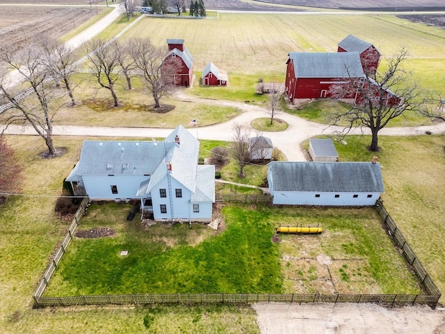 aerial view with a rural view