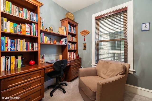 view of carpeted office