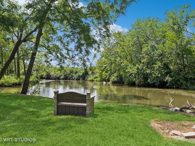 8001 Blivin St, Spring Grove, IL 60081 - view of grassy yard featuring a water view and a view of trees