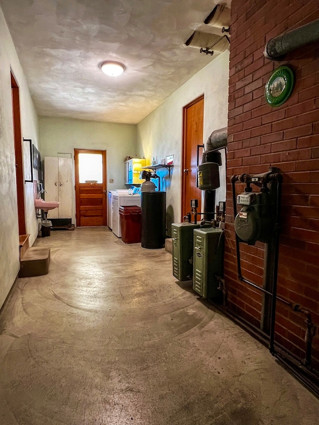 interior space with washing machine and clothes dryer