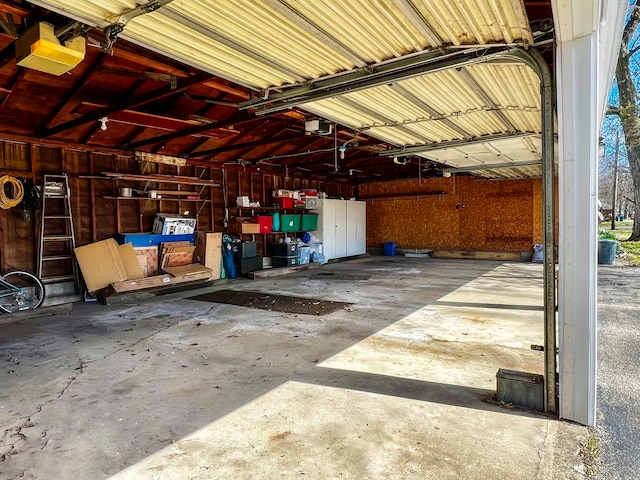 garage featuring a garage door opener