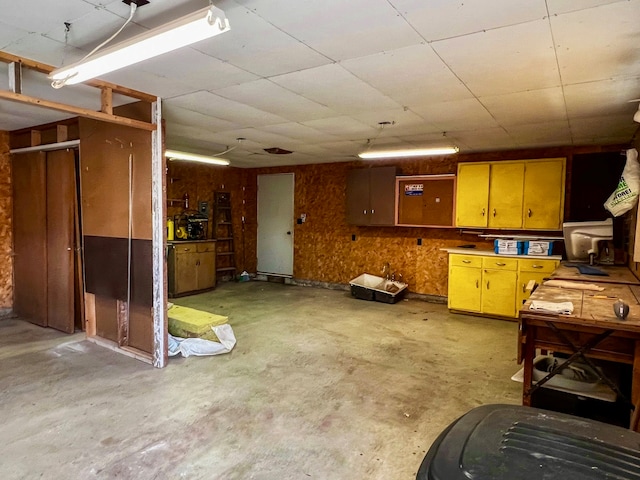 kitchen with concrete flooring