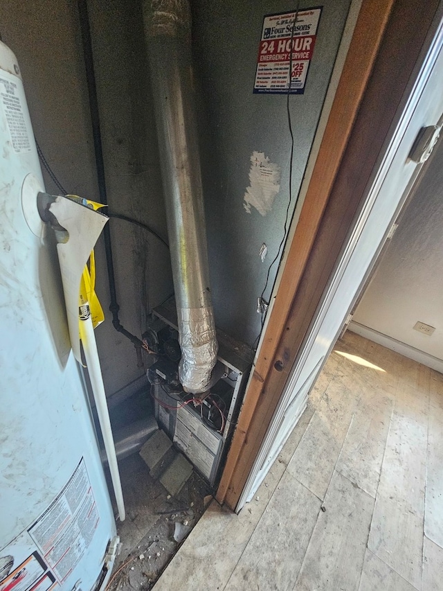 details featuring gas water heater