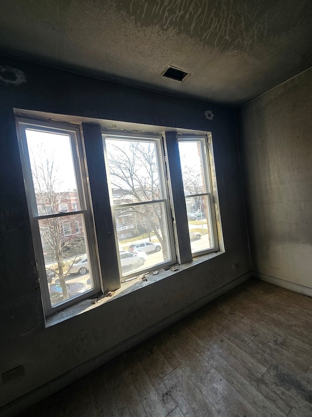 interior space featuring dark wood-type flooring and plenty of natural light