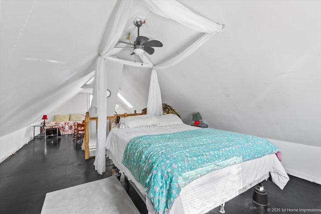 9018 S Brandon Ave, Chicago, IL 60617 - bedroom with lofted ceiling and a ceiling fan