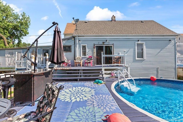9018 S Brandon Ave, Chicago, IL 60617 - view of pool featuring a wooden deck