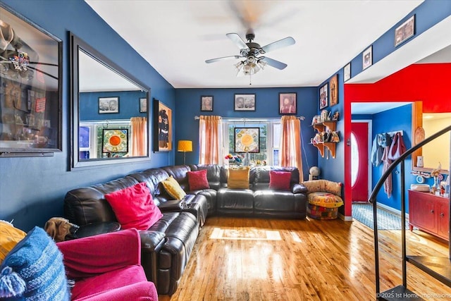 9018 S Brandon Ave, Chicago, IL 60617 - living room with wood finished floors and a ceiling fan