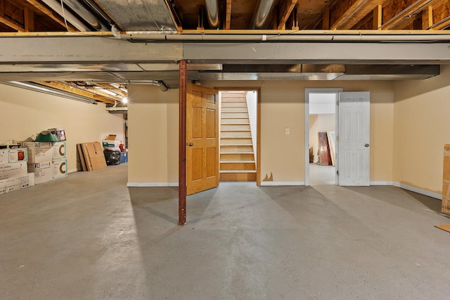 182 Ashley Way, Bloomingdale, IL 60108 - basement with stairs and baseboards