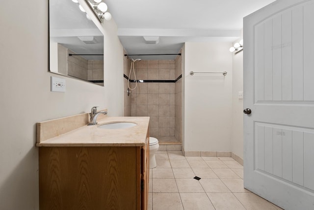 182 Ashley Way, Bloomingdale, IL 60108 - full bathroom featuring vanity, tiled shower, and tile patterned floors