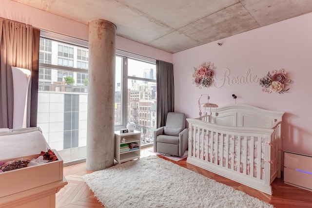 bedroom with a nursery area