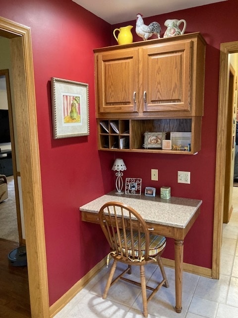 view of carpeted dining area