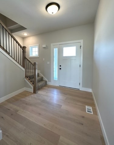 entryway featuring light hardwood / wood-style floors