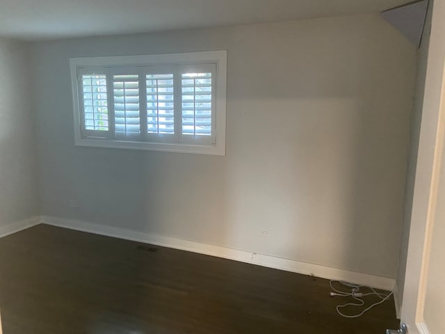 spare room featuring wood-type flooring