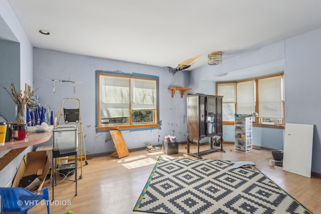 miscellaneous room with light hardwood / wood-style floors