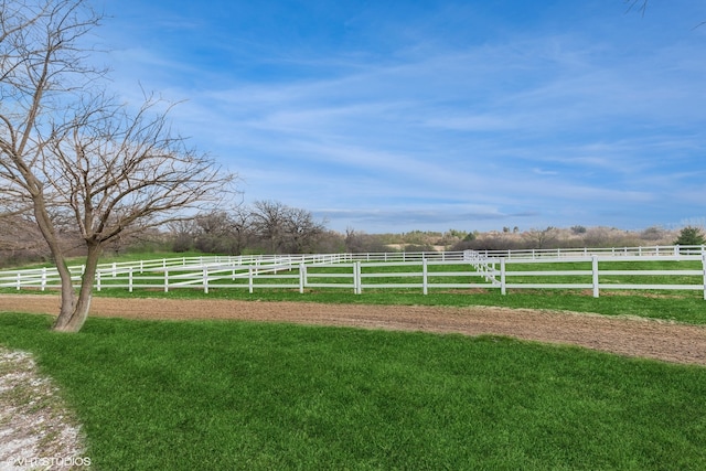 view of yard featuring a rural view