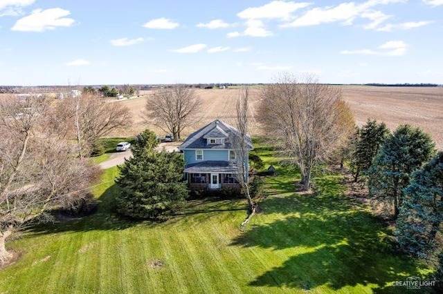 aerial view with a rural view