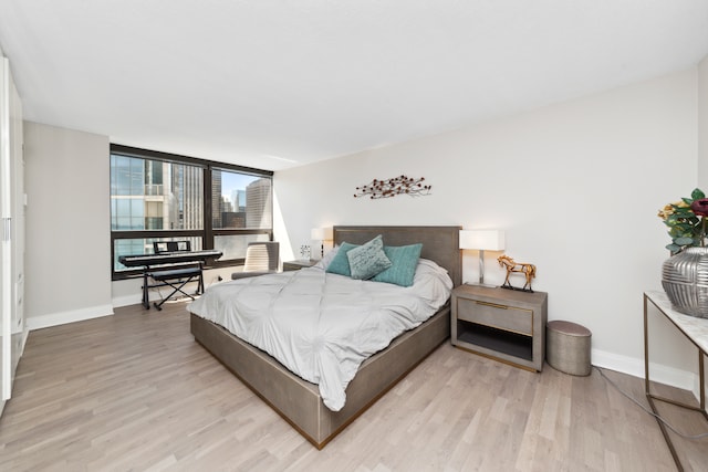 bedroom featuring light hardwood / wood-style floors