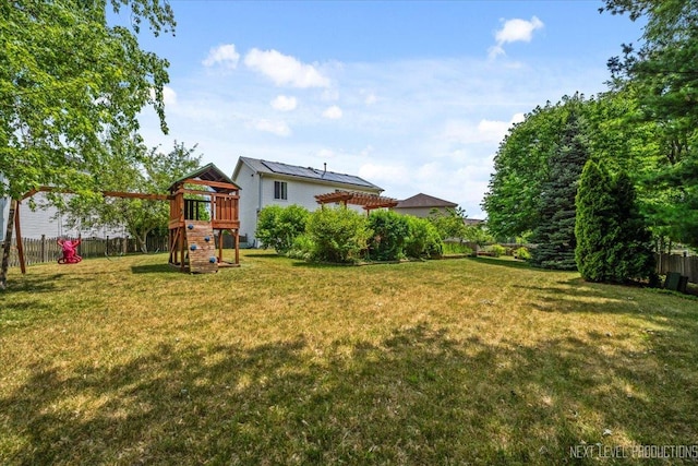 422 Rachel Cir, Romeoville, IL 60446 - view of yard with a playground and a pergola