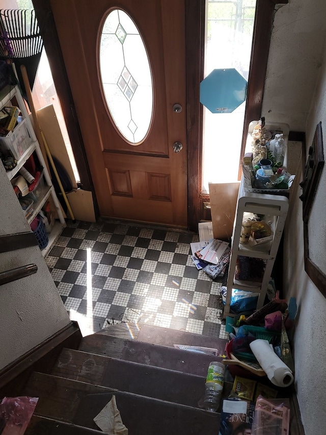 entrance foyer with tile floors