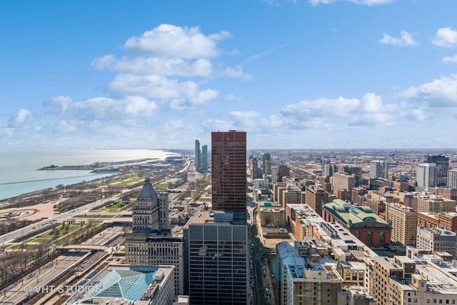 property's view of city with a water view