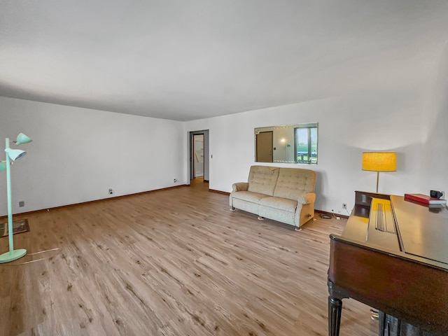 living room with light wood-type flooring