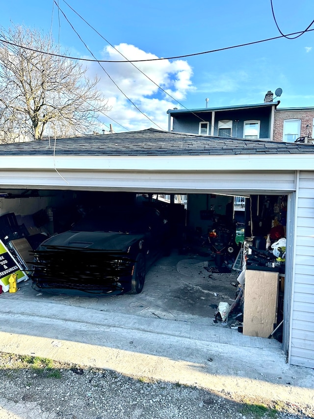 view of garage