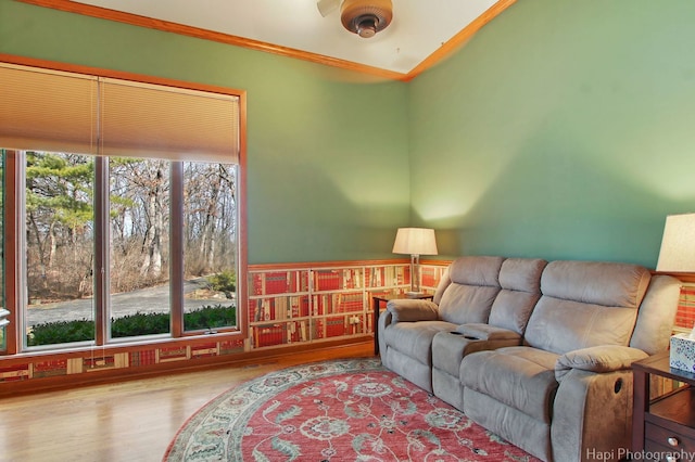 living room featuring light wood-type flooring