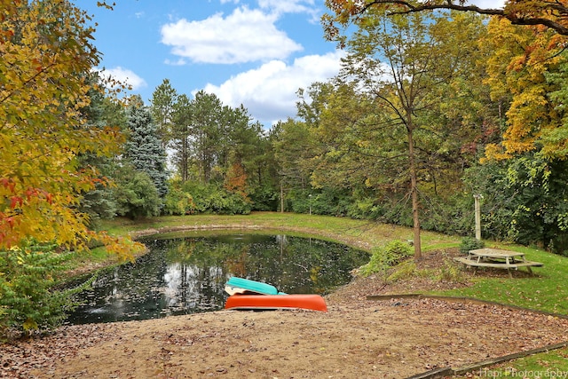 view of property's community featuring a water view