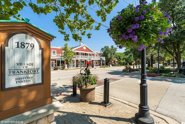 view of community sign