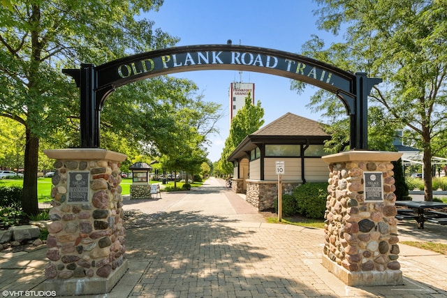 view of community sign