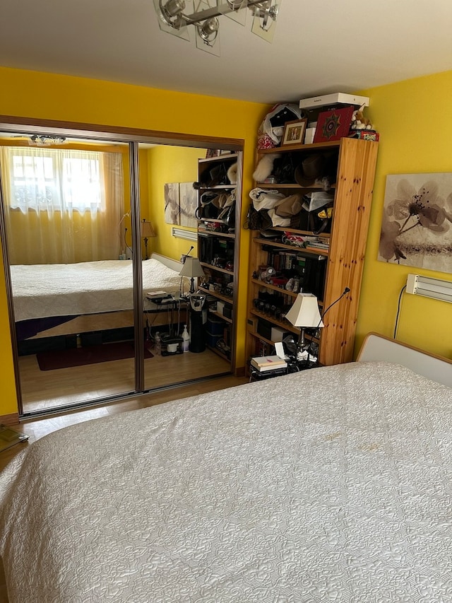 bedroom with wood-type flooring