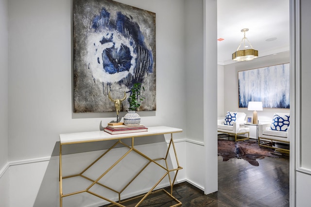 interior space featuring dark wood-type flooring