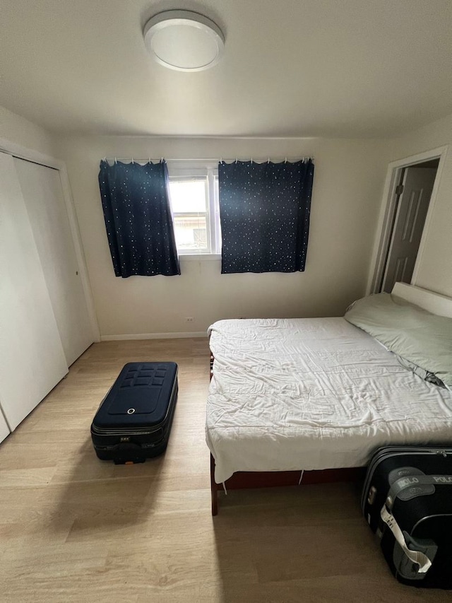 bedroom featuring light hardwood / wood-style flooring