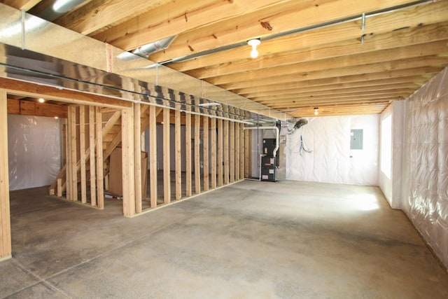 basement with heating utilities