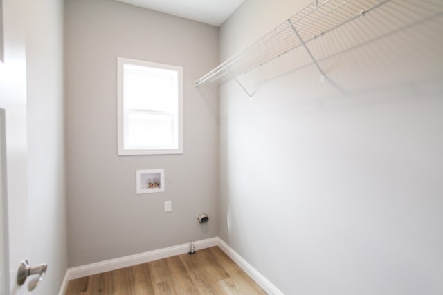 laundry room featuring hookup for a washing machine and wood-type flooring