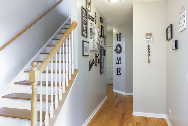 11 N Berkshire Ln, Round Lake, IL 60073 - stairway featuring wood finished floors and baseboards