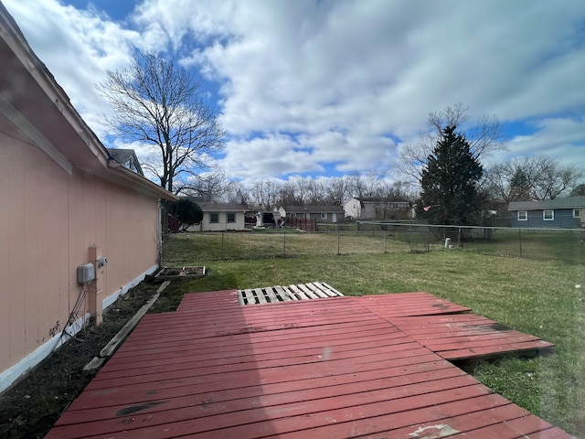 deck with a lawn