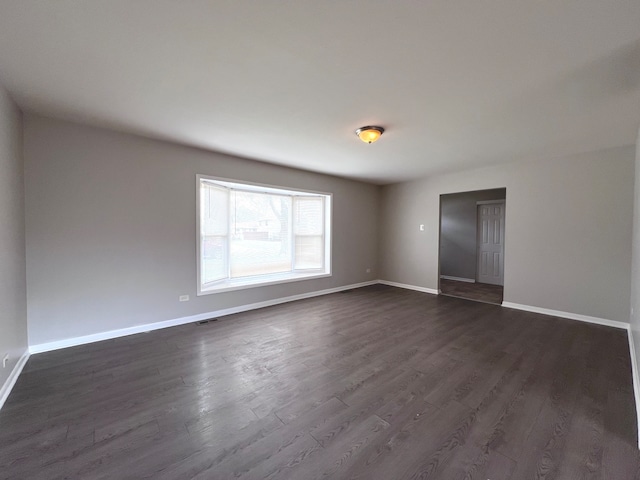 unfurnished room featuring dark hardwood / wood-style floors